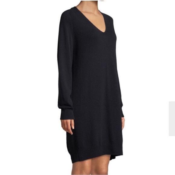 Vince Black V-Neck Sweater Dress - Picture 4 of 13